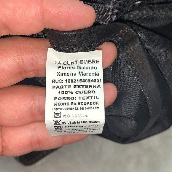 La Curtiembre Black Leather Cowhide Satchel Shoulder Crossbody Bag - Picture 8 of 11